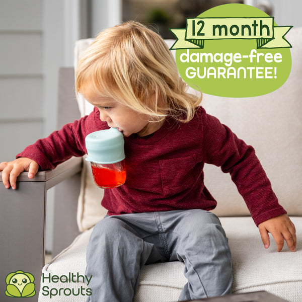 Healthy Sprouts Silicone Sippy Lids (5 Pack) - Make Any Cup a Sippy Cup (Red, Yellow, Blue, Green, Orange)