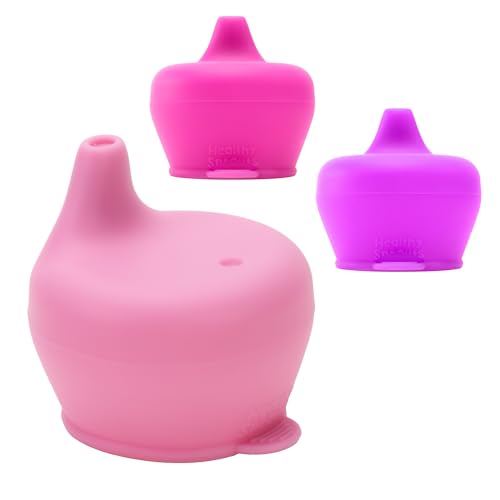 Healthy Sprouts Sippy Cup Lids - (3 Pack) – Spill Proof Silicone Sippy Lids That Fit Any Cup - Great for Toddlers, Infants, Babies
