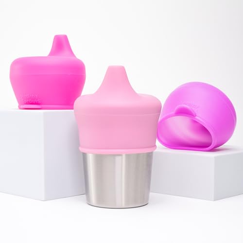 Healthy Sprouts Sippy Cup Lids - (3 Pack) – Spill Proof Silicone Sippy Lids That Fit Any Cup - Great for Toddlers, Infants, Babies