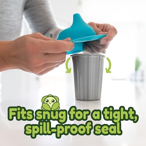 Healthy Sprouts Sippy Cup Lids - (3 Pack) – Spill Proof Silicone Sippy Lids That Fit Any Cup - Great for Toddlers, Infants, Babies