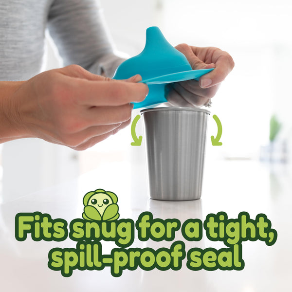 Healthy Sprouts Sippy Cup Lids - (3 Pack) – Spill Proof Silicone Sippy Lids That Fit Any Cup - Great for Toddlers, Infants, Babies